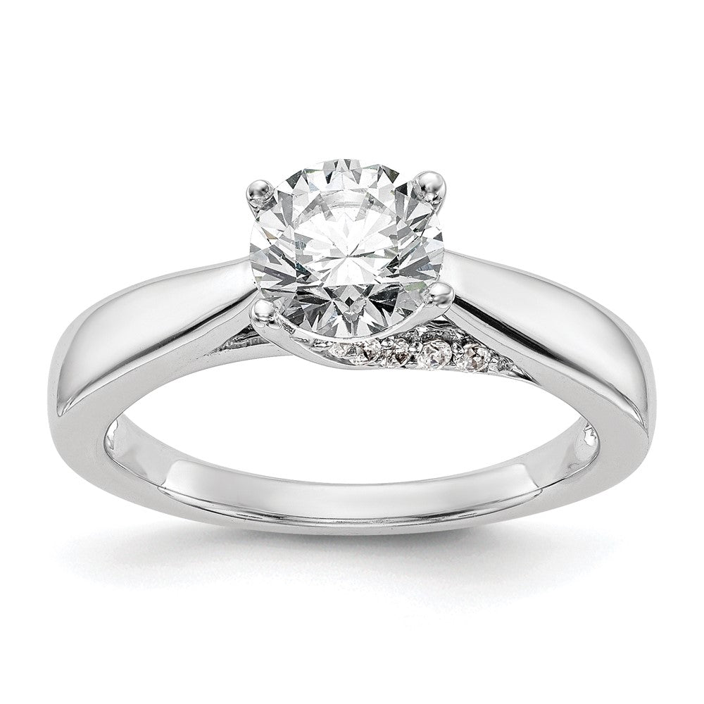 14K Weißgold Synthetisch Diamant Verlobungsring