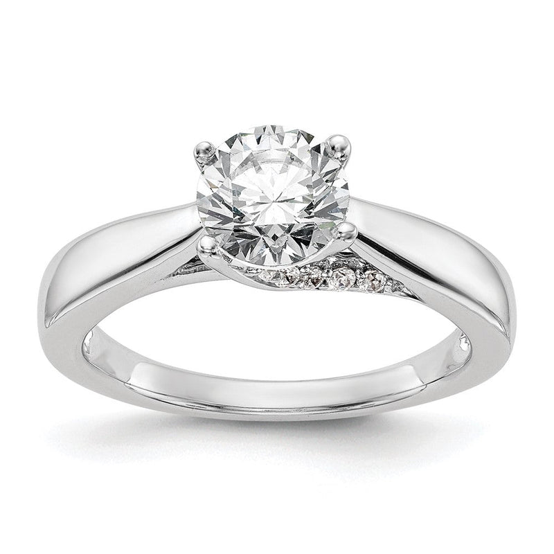 14K Weißgold Synthetisch Diamant Verlobungsring