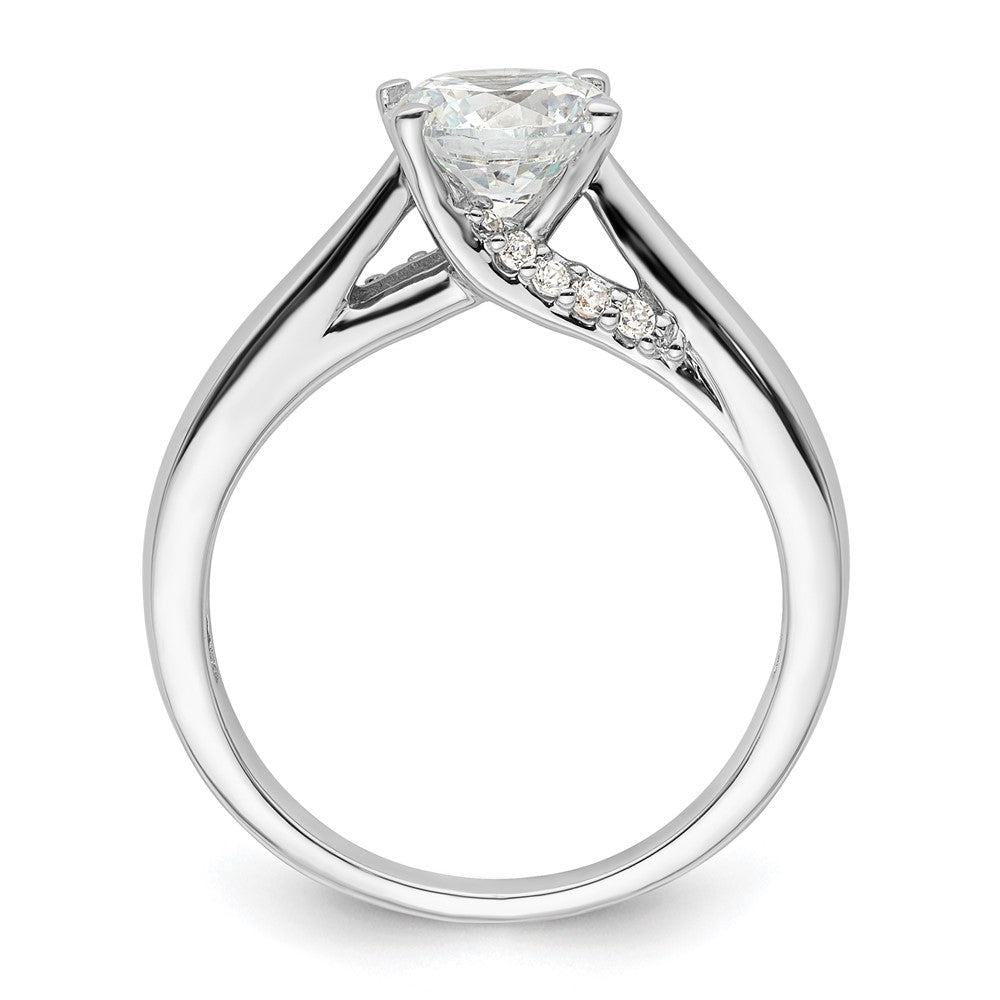14K Weißgold Synthetisch Diamant Verlobungsring
