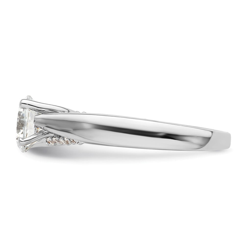 14K Weißgold Synthetisch Diamant Verlobungsring