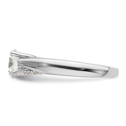 14K Weißgold Synthetisch Diamant Verlobungsring