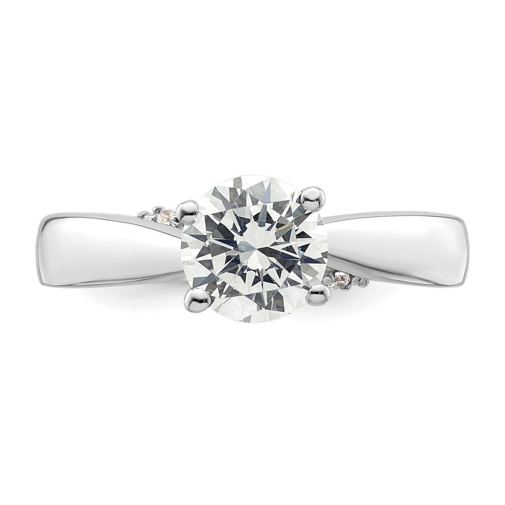 14K Weißgold Synthetisch Diamant Verlobungsring