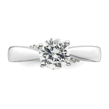14K Weißgold Synthetisch Diamant Verlobungsring