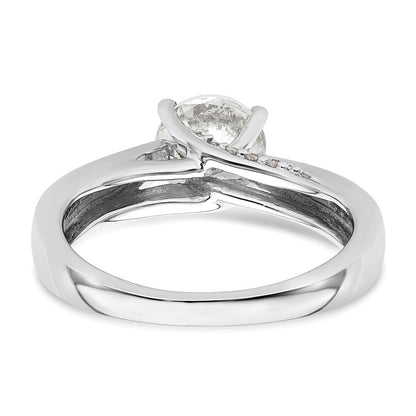 14K Weißgold Synthetisch Diamant Verlobungsring