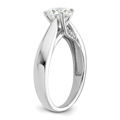14K Weißgold Synthetisch Diamant Verlobungsring