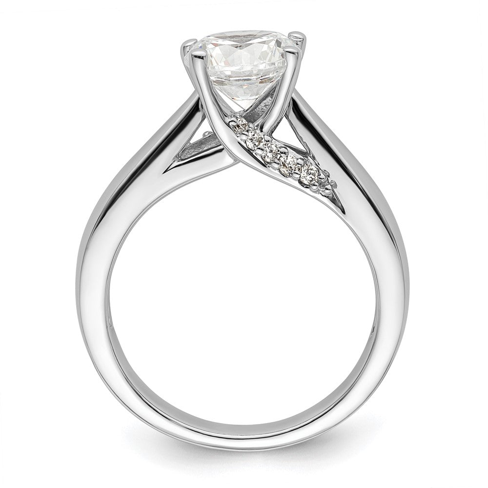 14K Weißgold Synthetisch Diamant Verlobungsring