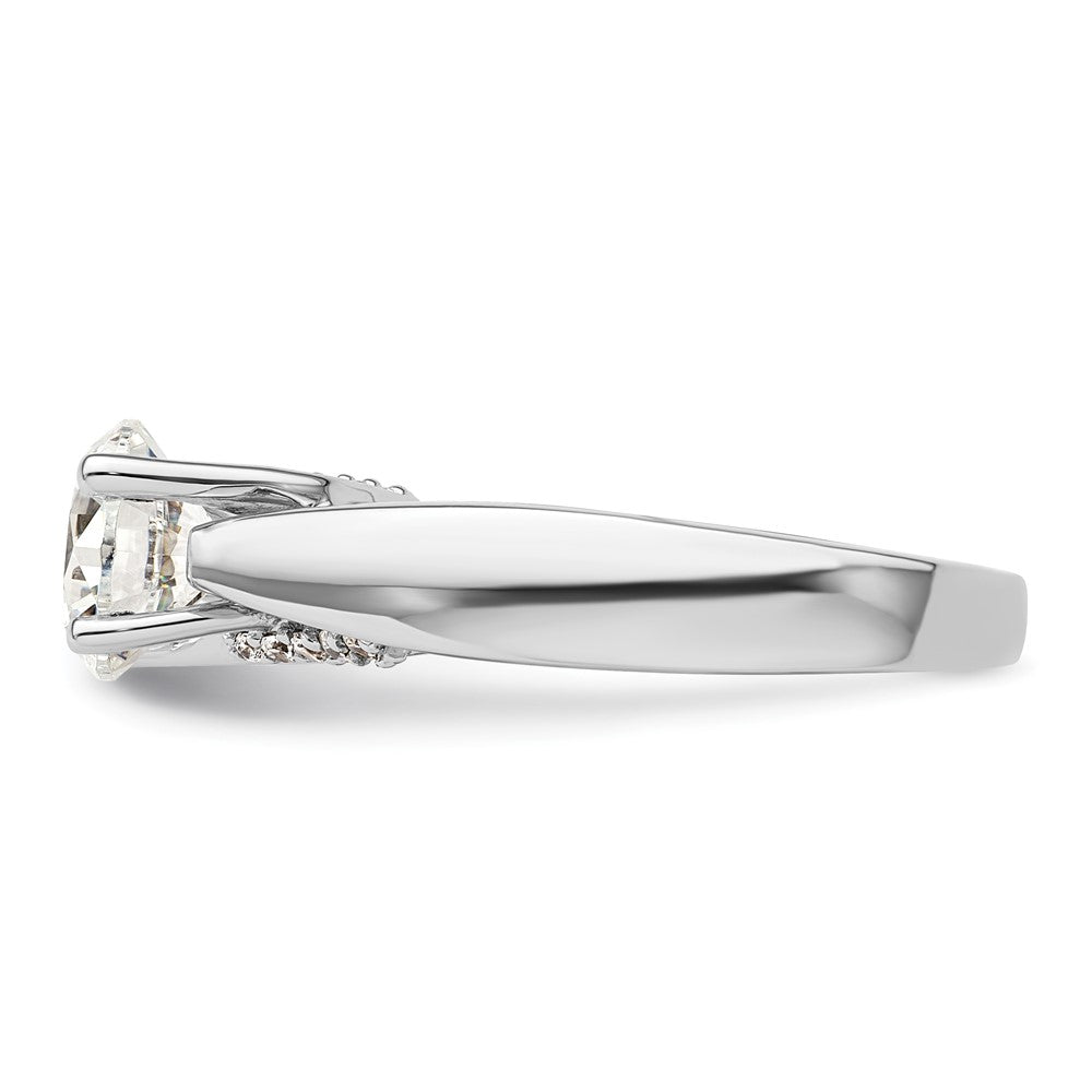 14K Weißgold Synthetisch Diamant Verlobungsring