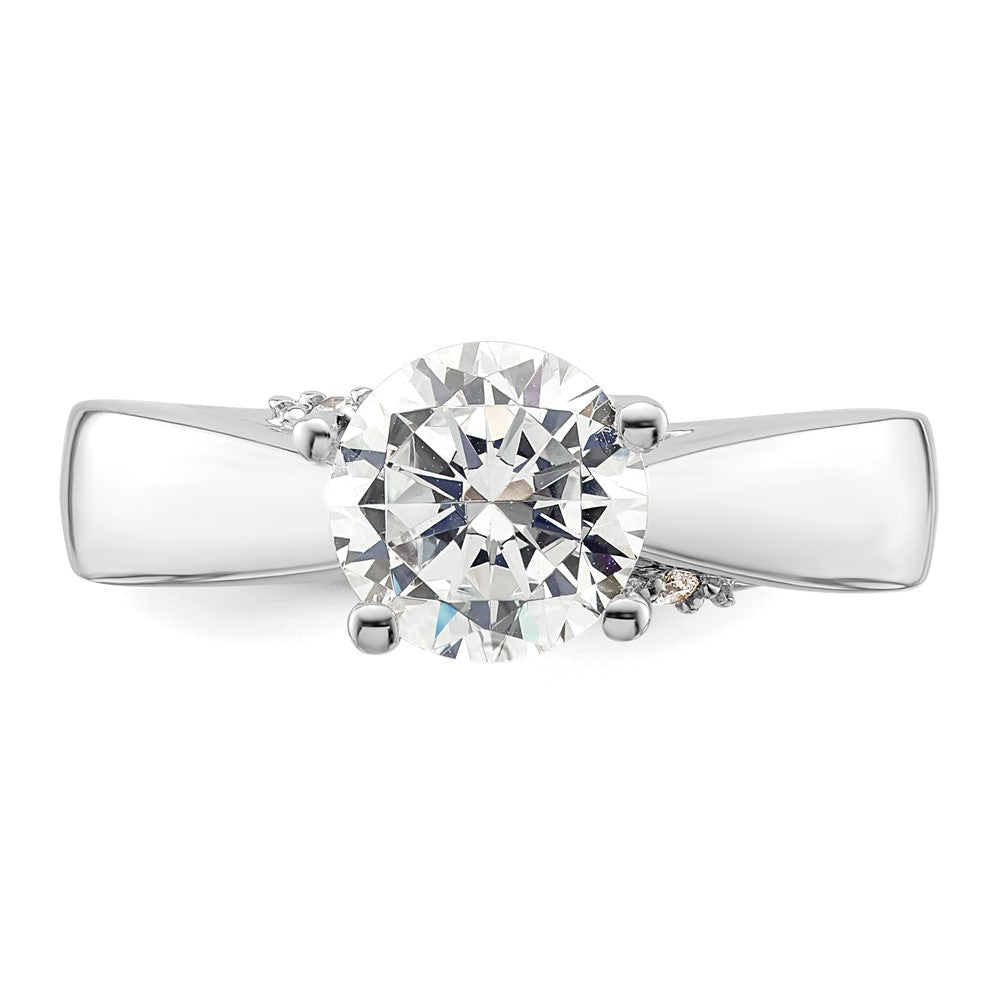 14K Weißgold Synthetisch Diamant Verlobungsring