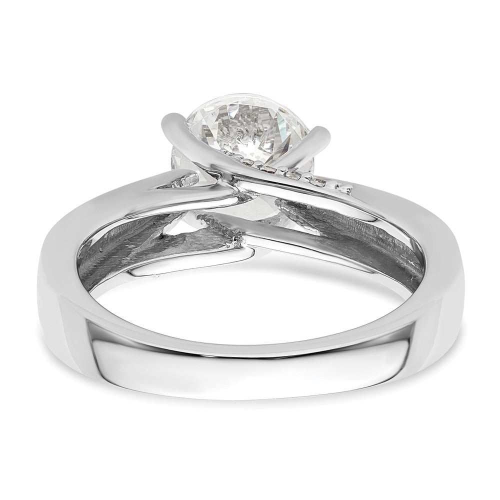 14K Weißgold Synthetisch Diamant Verlobungsring