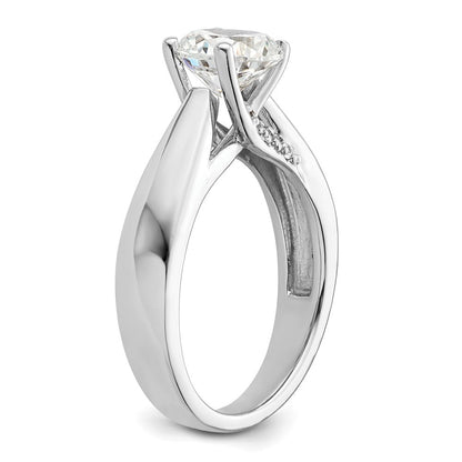 14K Weißgold Synthetisch Diamant Verlobungsring