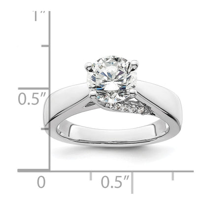 14K Weißgold Synthetisch Diamant Verlobungsring