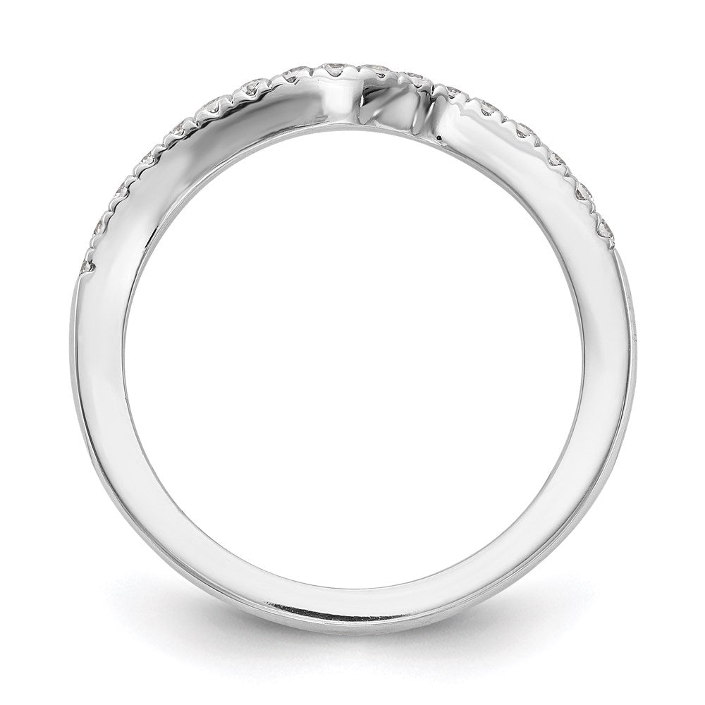 14K Weißgold Diamant-Ehering, konturiert