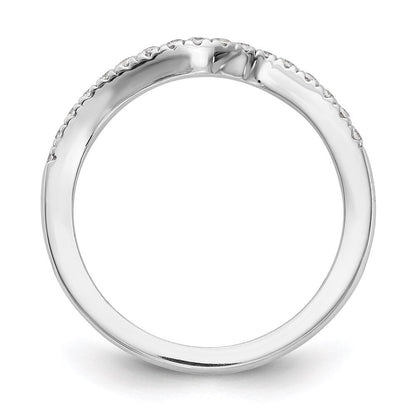 14K Weißgold Diamant-Ehering, konturiert