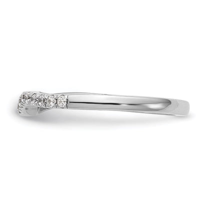 14K Weißgold Ehering mit konturiertem natürlichem Diamant