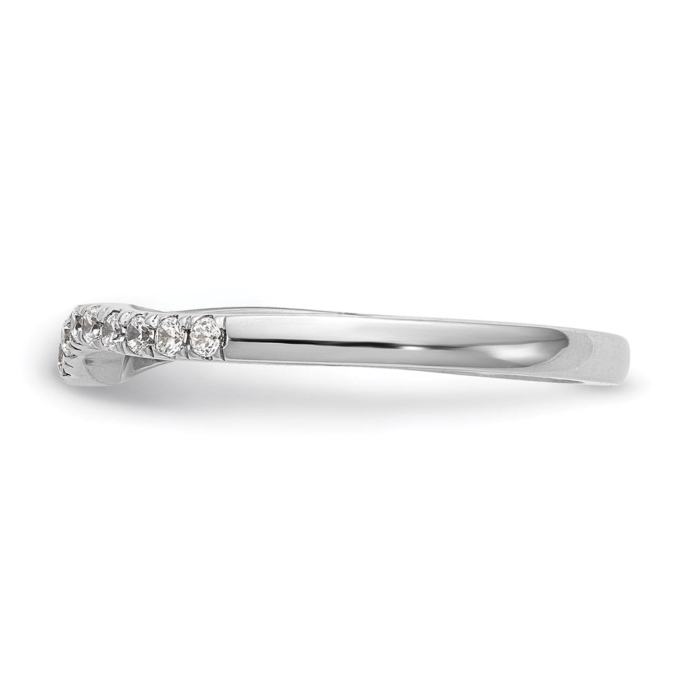 14K Weißgold Diamant-Ehering, konturiert