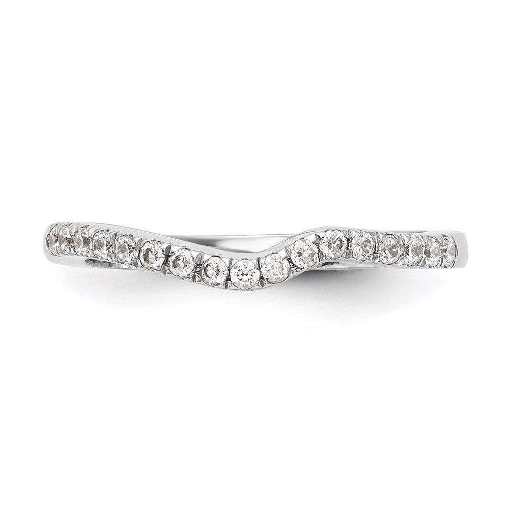 14K Weißgold Diamant-Ehering, konturiert