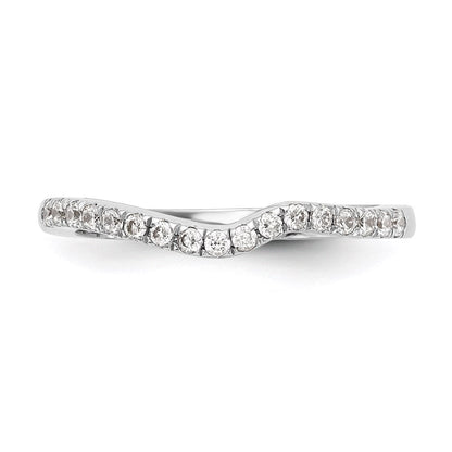 14K Weißgold Diamant-Ehering, konturiert