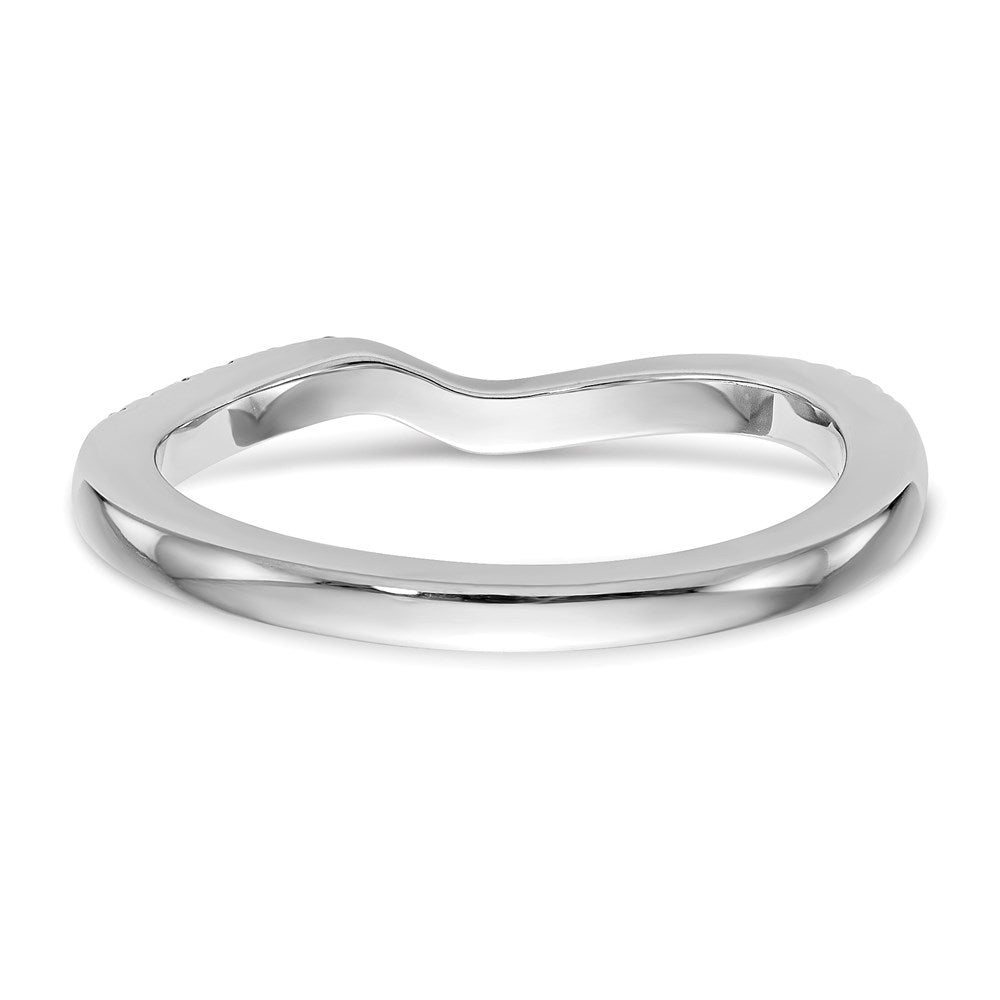 14K Weißgold Diamant-Ehering, konturiert