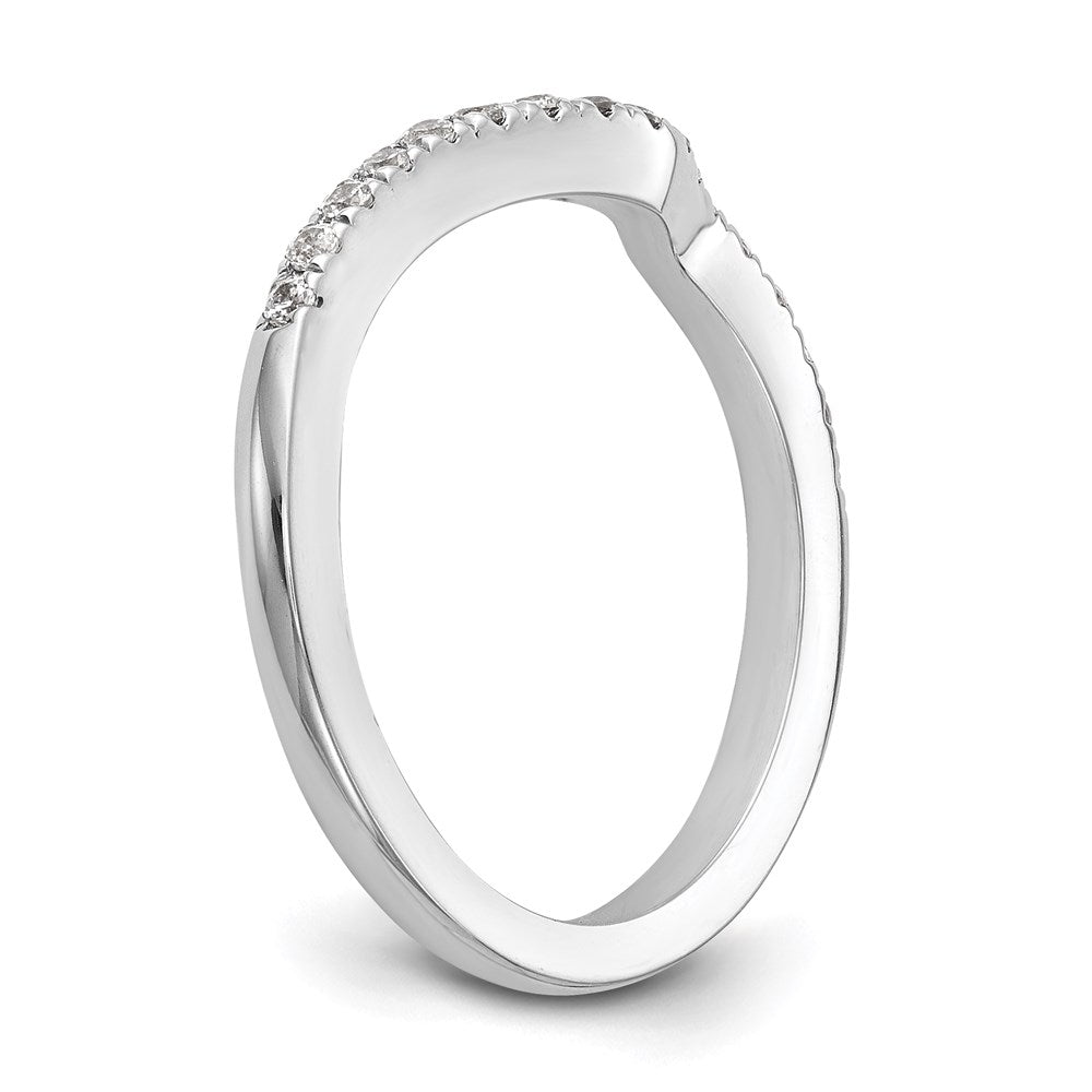 Konturierter Ehering aus 14K Weißgold mit natürlichen Diamanten