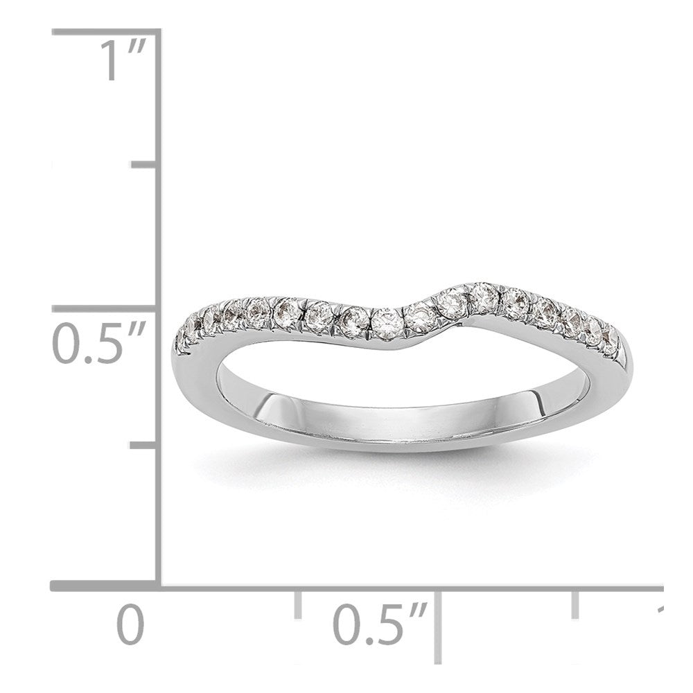 Konturierter Ehering aus 14K Weißgold mit natürlichen Diamanten
