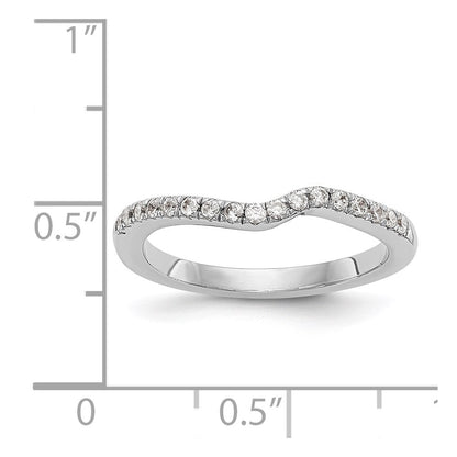 14K Weißgold Ehering mit konturiertem natürlichem Diamant