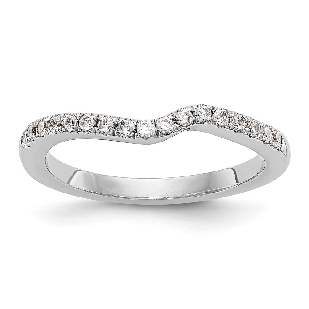Konturierter Ehering aus 14K Weißgold mit natürlichen Diamanten