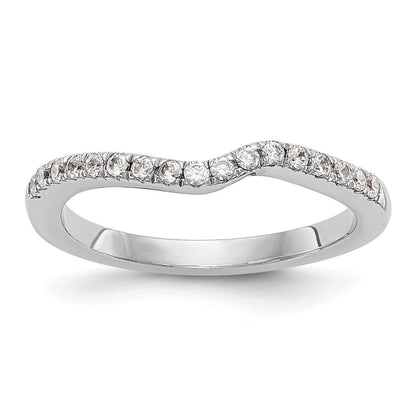 14K Weißgold Diamant-Ehering, konturiert