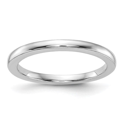 14K Weißgold Ehering, poliert