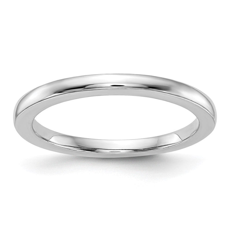 14K Weißgold Ehering, poliert