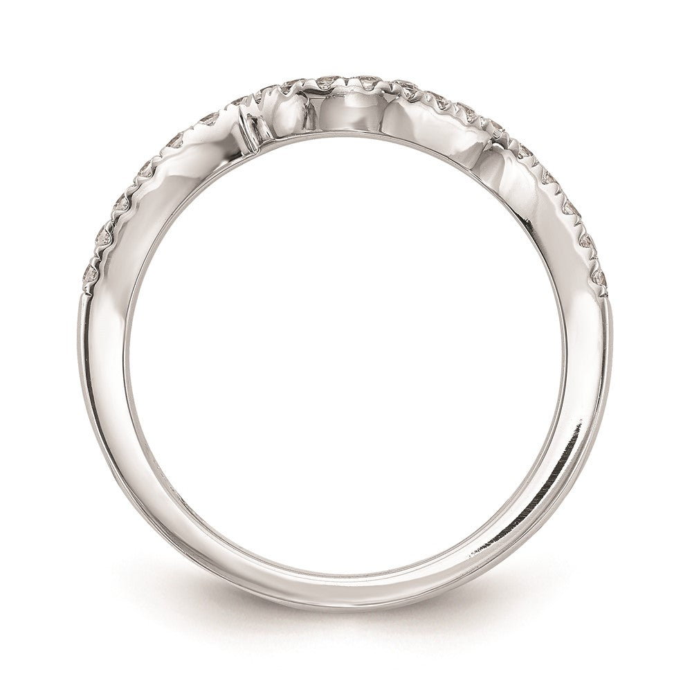 Konturierter Ehering aus 14K Weißgold mit natürlichen Diamanten