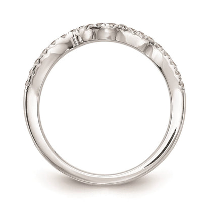 Konturierter Ehering aus 14K Weißgold mit natürlichen Diamanten