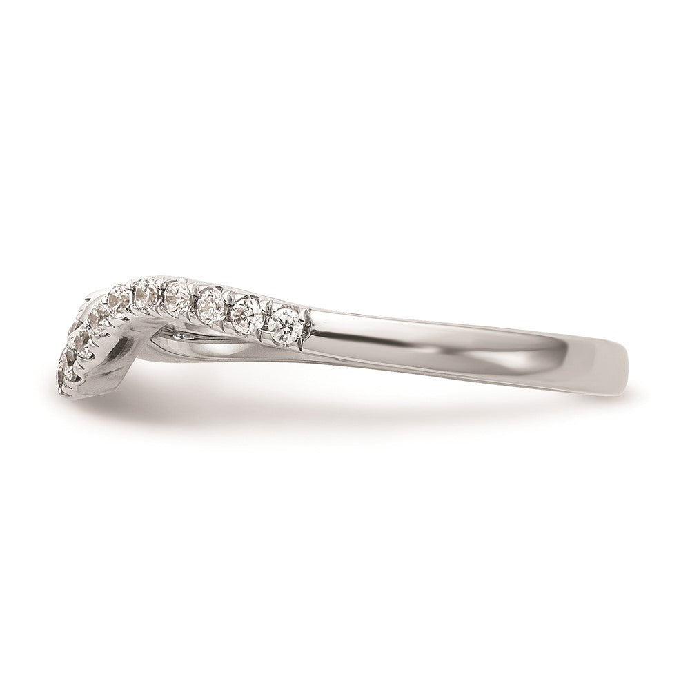 Konturierter Ehering aus 14K Weißgold mit natürlichen Diamanten