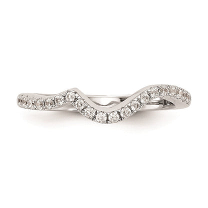 Konturierter Ehering aus 14K Weißgold mit natürlichen Diamanten