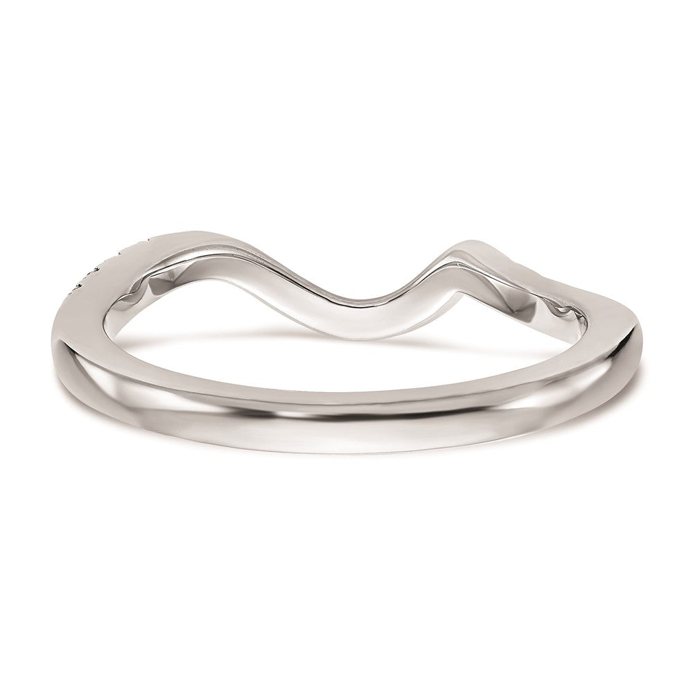 Konturierter Ehering aus 14K Weißgold mit natürlichen Diamanten