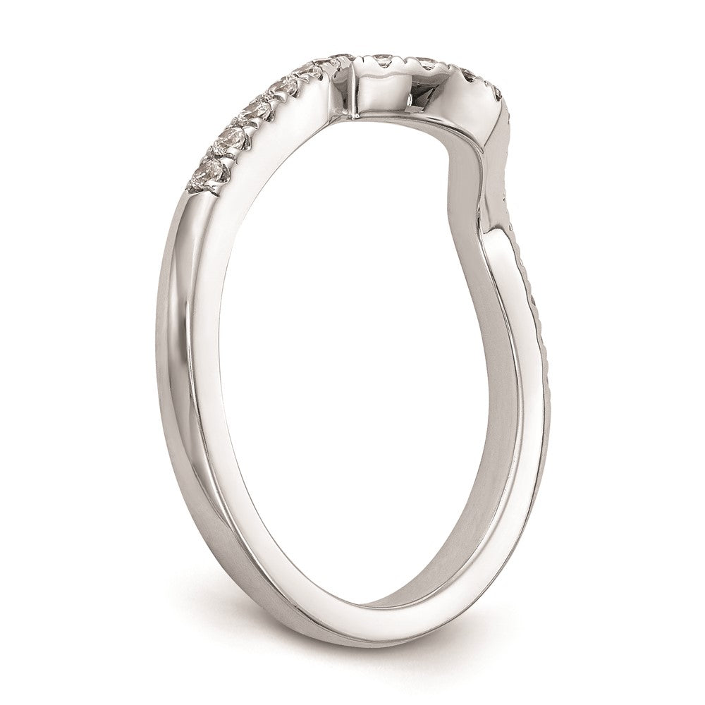 Konturierter Ehering aus 14K Weißgold mit natürlichen Diamanten