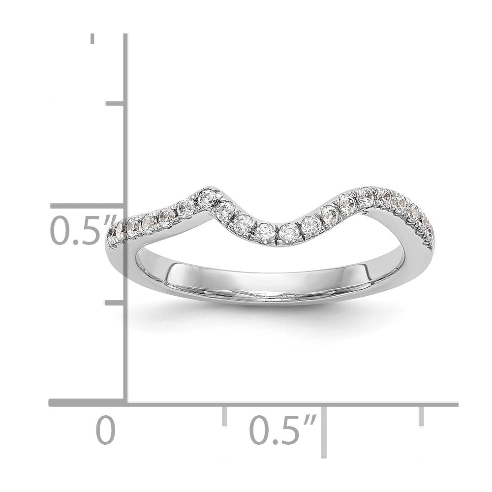 Konturierter Ehering aus 14K Weißgold mit natürlichen Diamanten