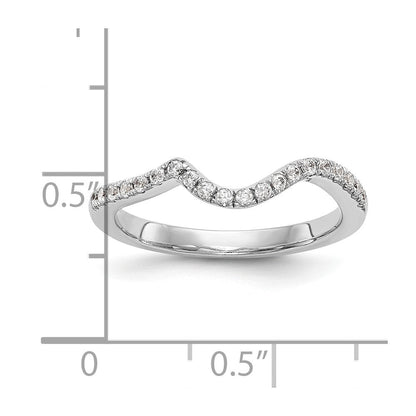 Konturierter Ehering aus 14K Weißgold mit natürlichen Diamanten
