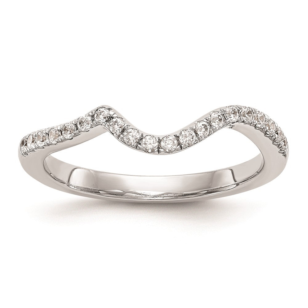 Konturierter Ehering aus 14K Weißgold mit natürlichen Diamanten