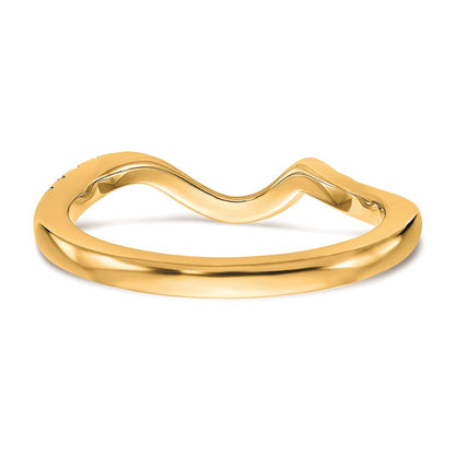 14K Gelbgold Ehering mit echten Diamanten, konturiert