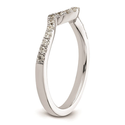 14K Weißgold Damen-Ehering mit natürlichen Diamanten, geschwungenes Design