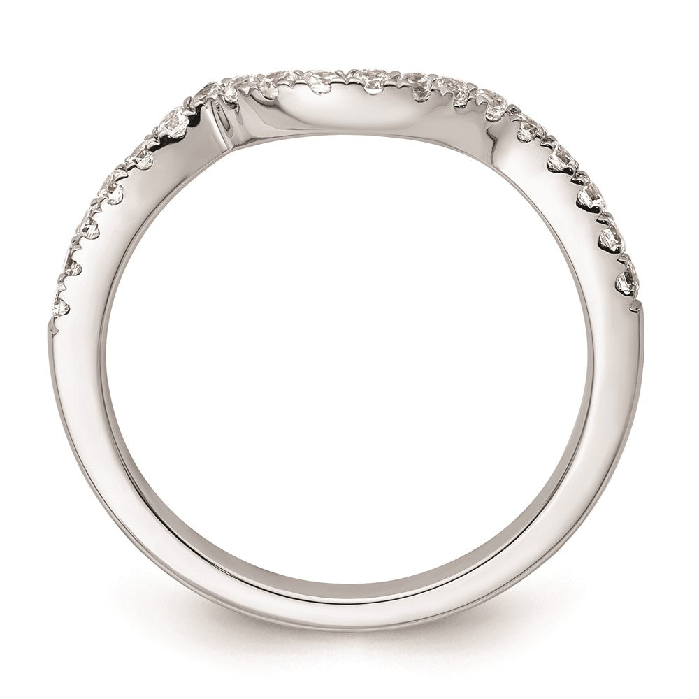 14K Weißgold Ehering mit natürlichen Diamanten, konturiert