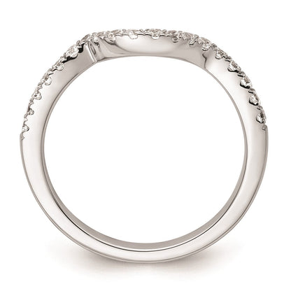 14K Weißgold Ehering mit natürlichen Diamanten, konturiert