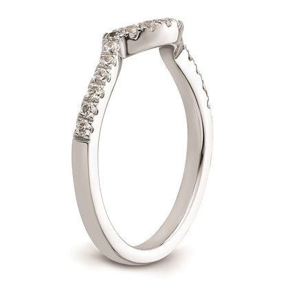 14K Weißgold Ehering mit natürlichen Diamanten, konturiert