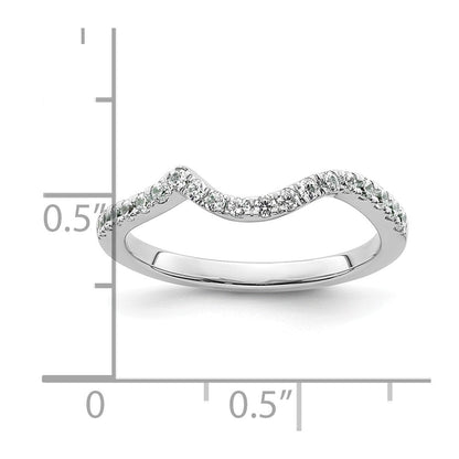 14K Weißgold Ehering mit natürlichen Diamanten, konturiert