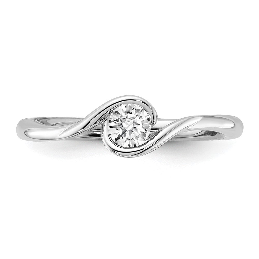 14K Weißgold Verlobungsring mit 0,25 ct. im Rundschliff, Labordiamant (Laborgezüchteter Diamant) Solitär, VS/SI+ G+