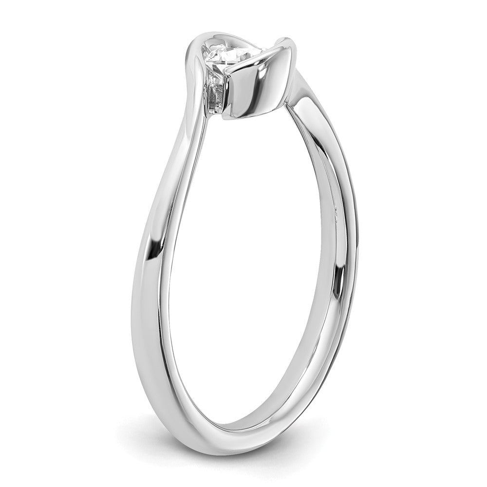 14K Weißgold Verlobungsring mit 0,25 ct. im Rundschliff, Labordiamant (Laborgezüchteter Diamant) Solitär, VS/SI+ G+