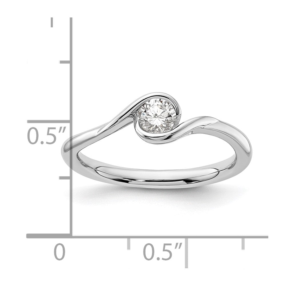 14K Weißgold Verlobungsring mit 0,25 ct. im Rundschliff, Labordiamant (Laborgezüchteter Diamant) Solitär, VS/SI+ G+
