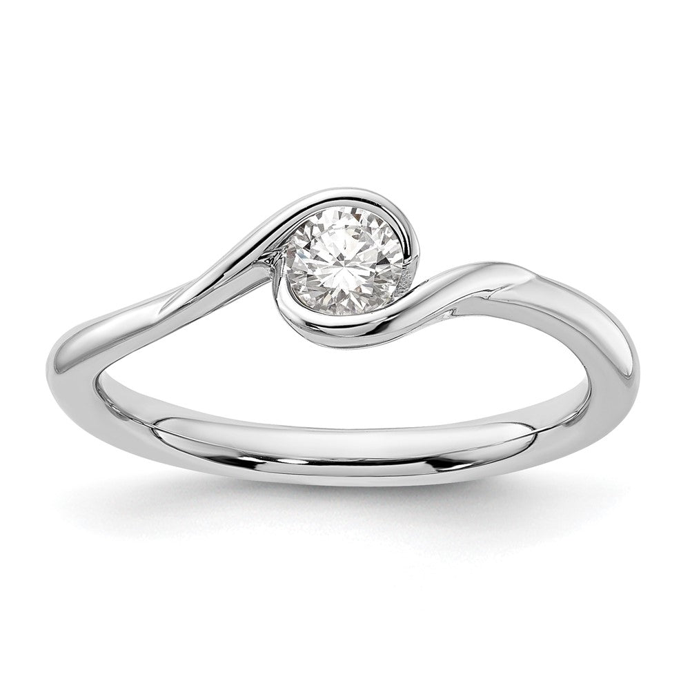 14K Weißgold Verlobungsring mit 0,25 ct. im Rundschliff, Labordiamant (Laborgezüchteter Diamant) Solitär, VS/SI+ G+