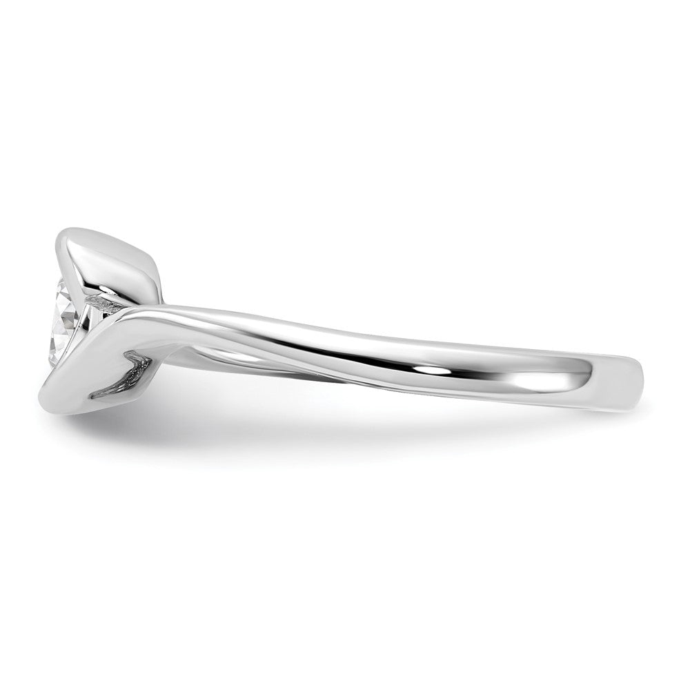 14K Weißgold Verlobungsring mit 0,5 ct. Labor-gezüchtetem Diamant, VS/SI+ G+, rund, Solitär