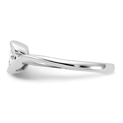 14K Weißgold Verlobungsring mit 0,5 ct. Labor-gezüchtetem Diamant, VS/SI+ G+, rund, Solitär